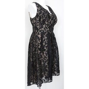 Melrose Social PLUS 16 Black Lace High Low Cocktail Party Evening Midi Dress NWT